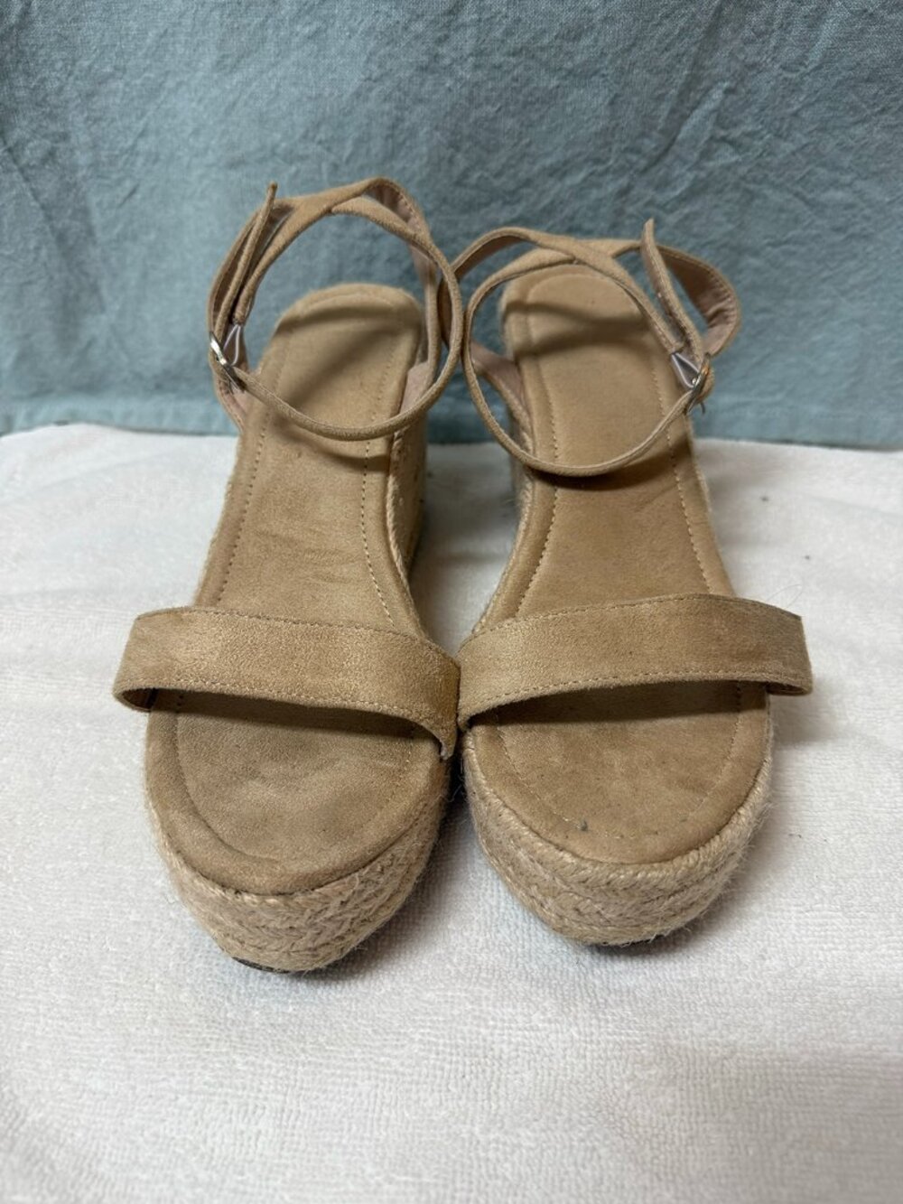 Faux Suede Wedge Espadrilles